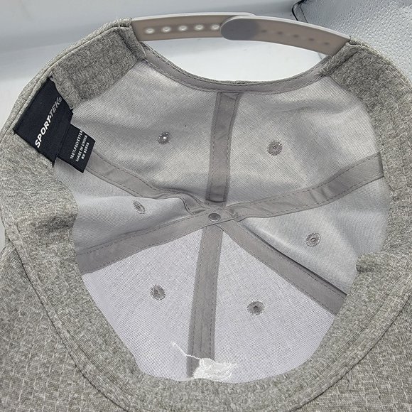 Sport Tek White Cap Gray Golf Hat Adjustable Lightweight Outdoors Casual - Picture 7 of 9